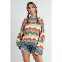 Good Mood Wave Sweater: Multi