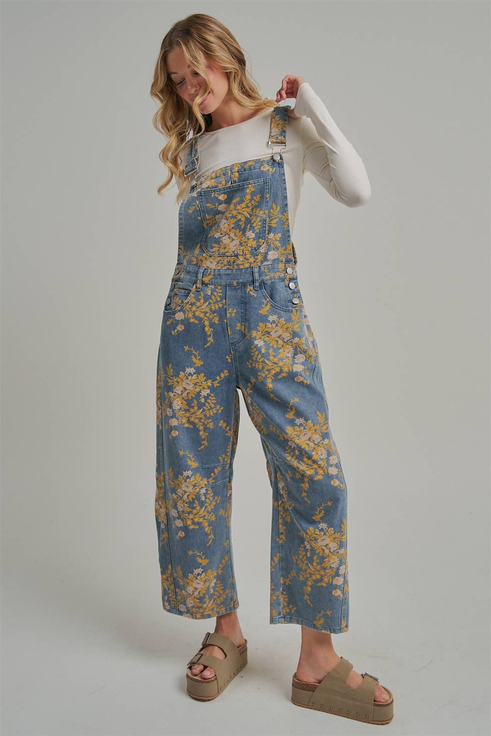 The Golden Hour Floral Denim Overalls