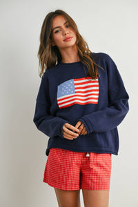 The Liberty Graphic Knit Pullover – Cozy Long Sleeve Sweater Top