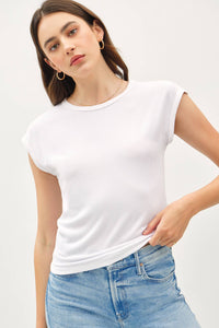 The Hollis Ribbed Cap Sleeve Tee – Fitted Lightweight Everyday Essential T-Shirt for Women
