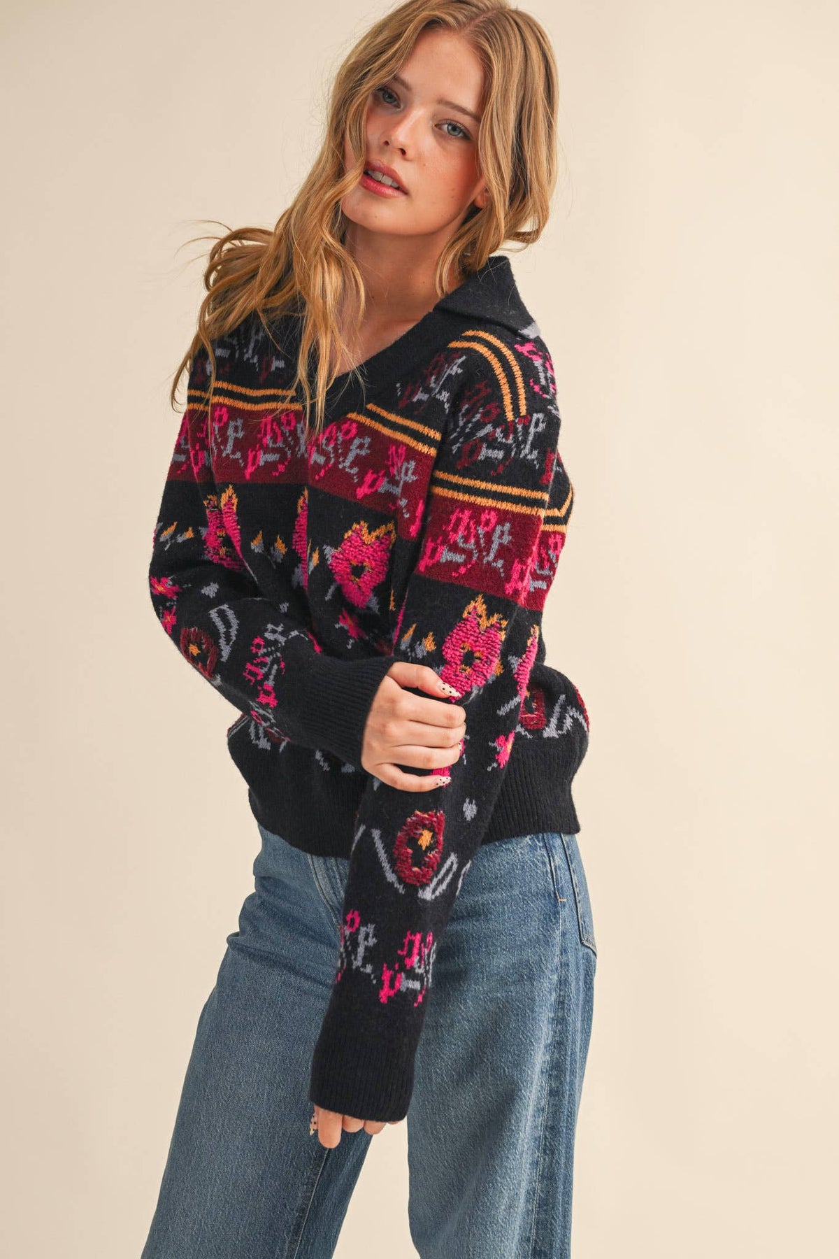 After Hours Floral Sweater: Multi