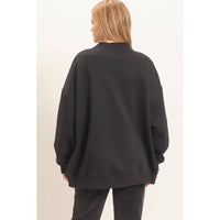 Enzyme Washed Mock Neck Sweatshirt: H.GRAY / S-M-L(2-2-2)