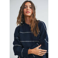 The Sunday Stroll Contrast Stripe Oversized Sweater