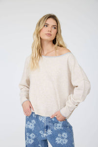 A Little Closer Boat Neck Sweater: Oatmeal