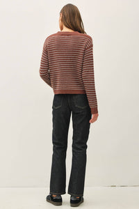 The Fine Line Stripe Sweater: Navy