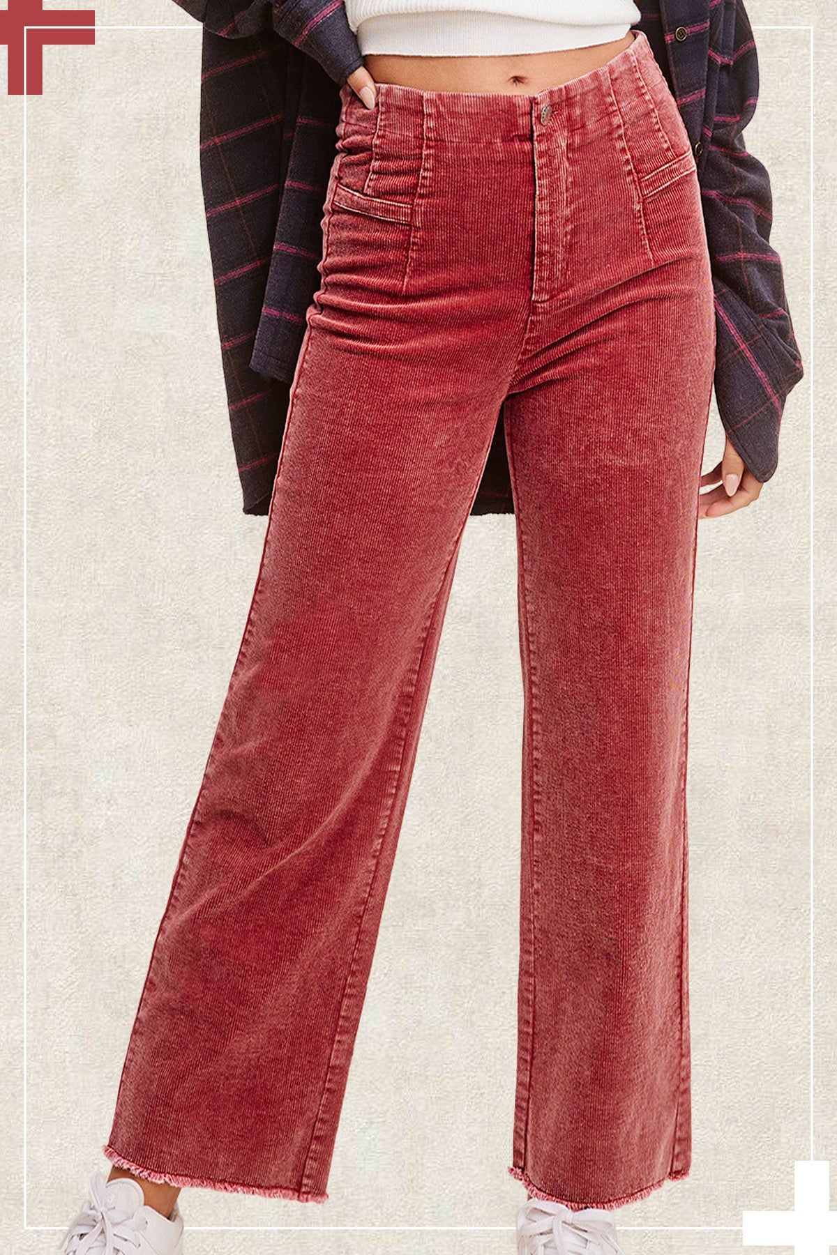 Everly Mineral Wash Corduroy Wide Leg Pants – Cinnamon & Clove
