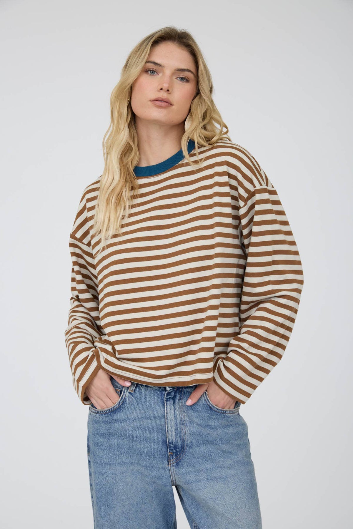 On Repeat Stripe Knit Top: Tan