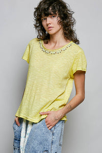 Everyday Lightweight Relaxed Fit Hand-Stitched Knit Top: Black / L