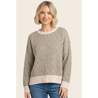 Keeping It Classic Stripe Sweater: Olive