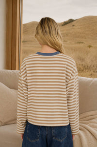 On Repeat Stripe Knit Top: Tan
