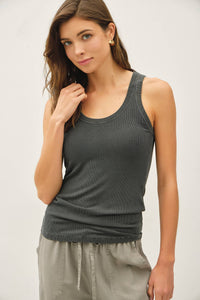 The Maeve Ribbed Tank – Garment Washed Ultra Soft Layering Tank Top