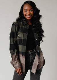 Fall Favorite Dark Green and Black Plaid Flannel