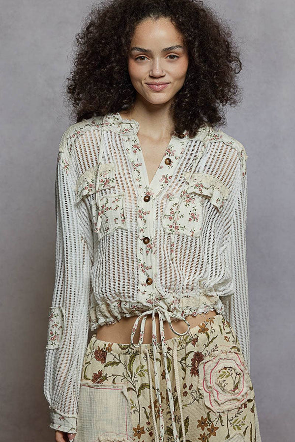 The Lennon Crochet Hoodie Jacket – Double Gauze Patch Lightweight Zip Hoodie