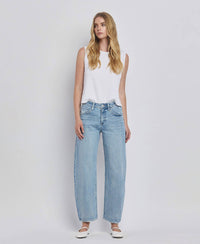 The Josie High Rise Barrel Leg Jeans – Ankle-Length Denim with Vintage Fit & Comfort Stretch