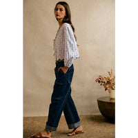 The Main Event Wide  Barrel High Rise Jeans: Dark Wash