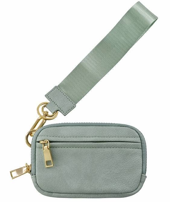 Clara Belle Zip Wallet with ID Window – Vegan Leather Wristlet, Multiple Colors