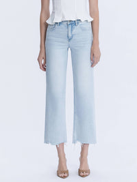 Vervet by Flying Monkey Aileeah High Rise Slim Wide Leg Jean: Light Wash