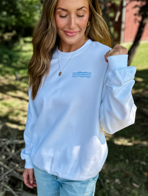 The Be Still Crew Sweatshirt: White