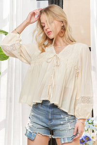 The Laramie Eyelet Peasant Blouse – Ivory