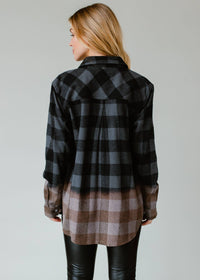 Fall Favorite Black & Gray Plaid Flannel