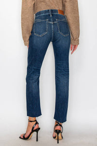 Sydney Tummy Control High Rise Straight Jean: Dark Wash