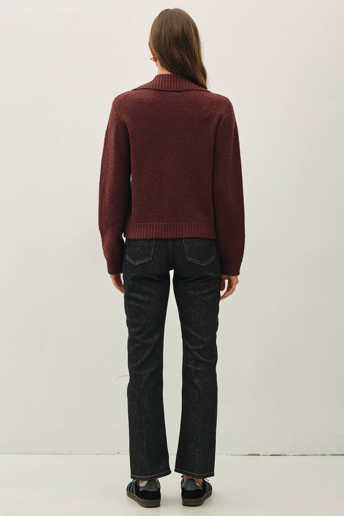 Zip It Up Knit Cardigan: Chocolate