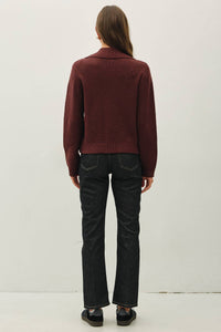 Zip It Up Knit Cardigan: Chocolate