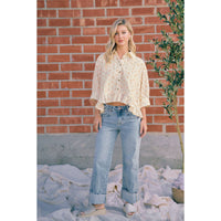The Sutton Vintage Wash Side Seam Cuffed Straight Jeans