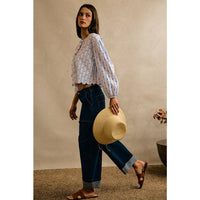 The Main Event Wide  Barrel High Rise Jeans: Dark Wash