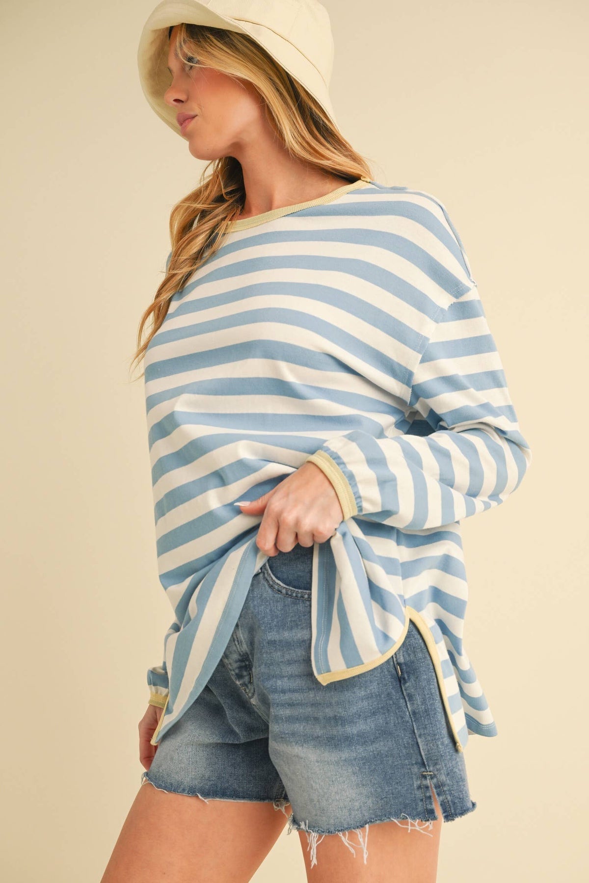 Onida Stripe Top: Blue/White