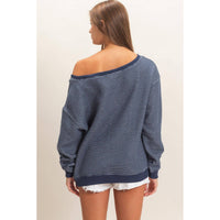 The Easy Does It Striped Sweatshirt: Navy