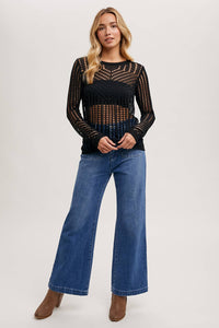 Dahlia Open Knit Pullover Sweater