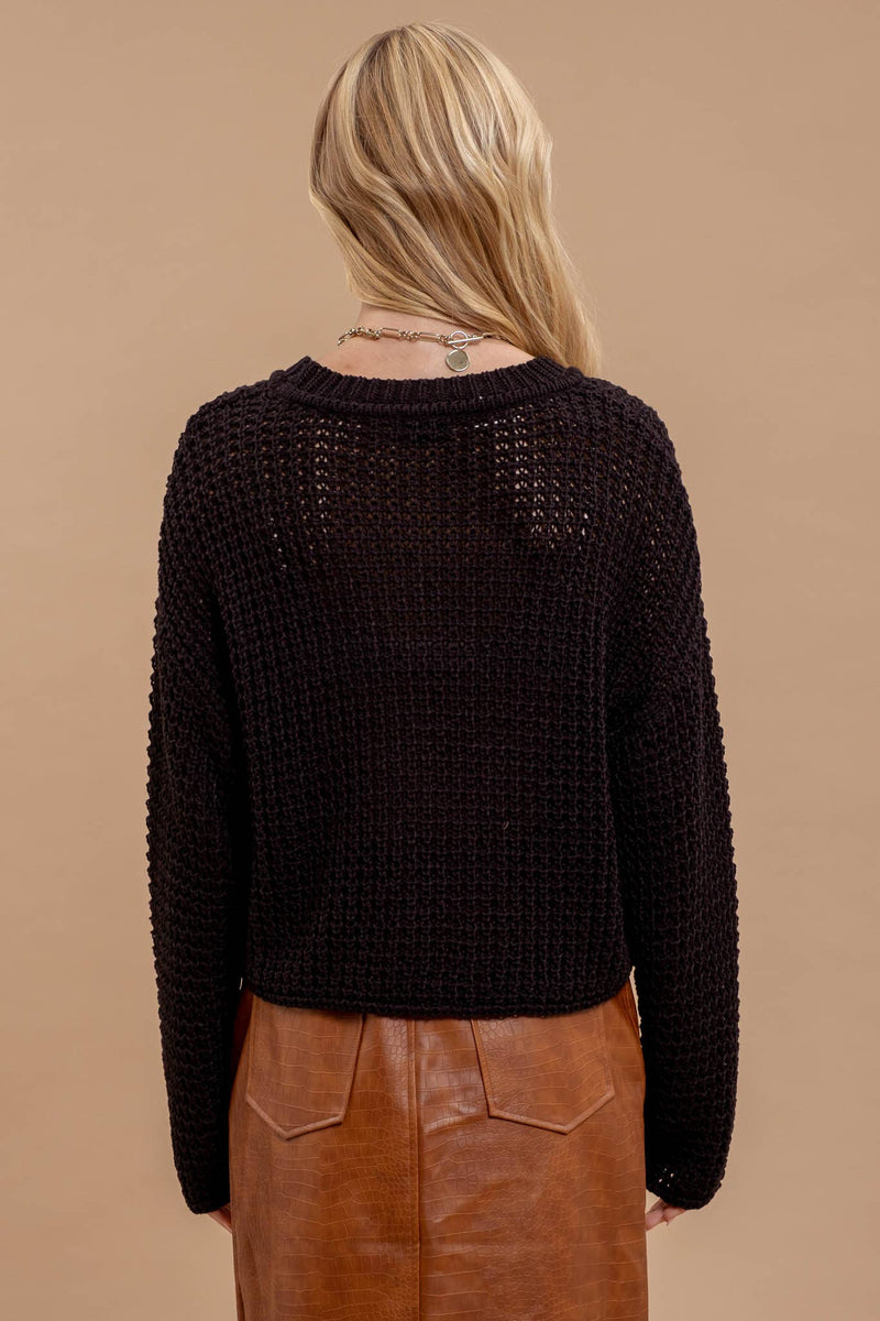 The Brinley Crochet Knit Sweater – Open Knit Pullover