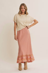 Easy Days Cable Knit Sweater Top: Sandstone