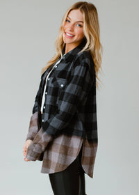 Fall Favorite Black & Gray Plaid Flannel