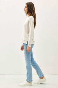 The Remi Hacci Knit Pullover – Soft Gray, Cream & Mocha