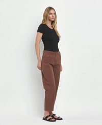 Vervet by Flying Monkey "Kate" Slim Barrel Jeans – Mocha Brown