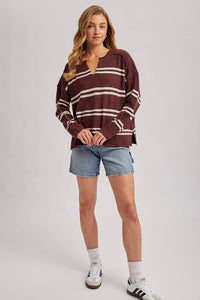 The Right Stripe Sweater: Chestnut