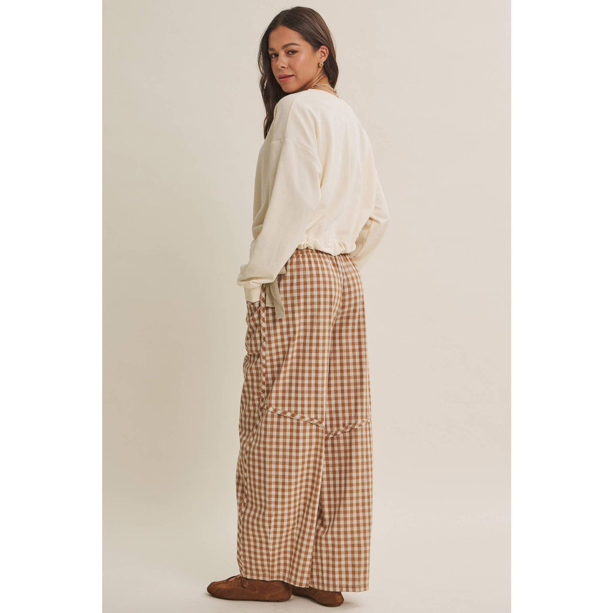 Picnic Days Gingham Barrel Pants