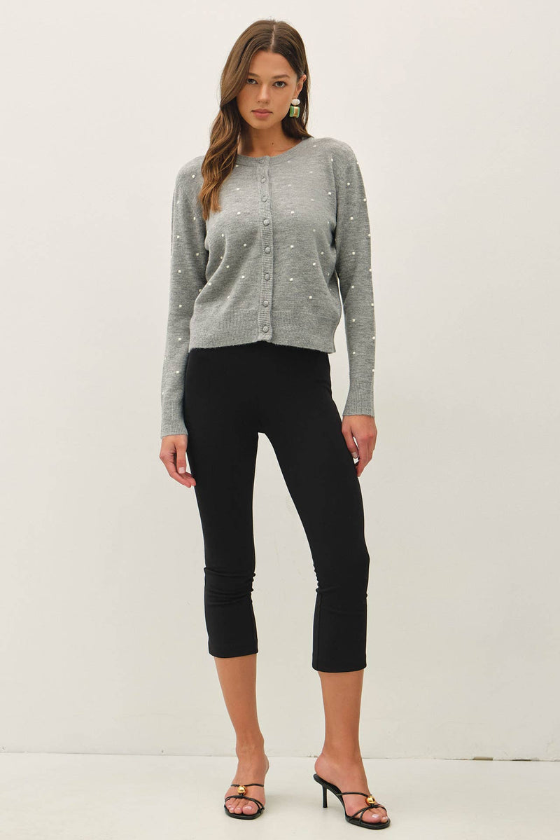 Dot to Dot Cardigan: Heather Grey
