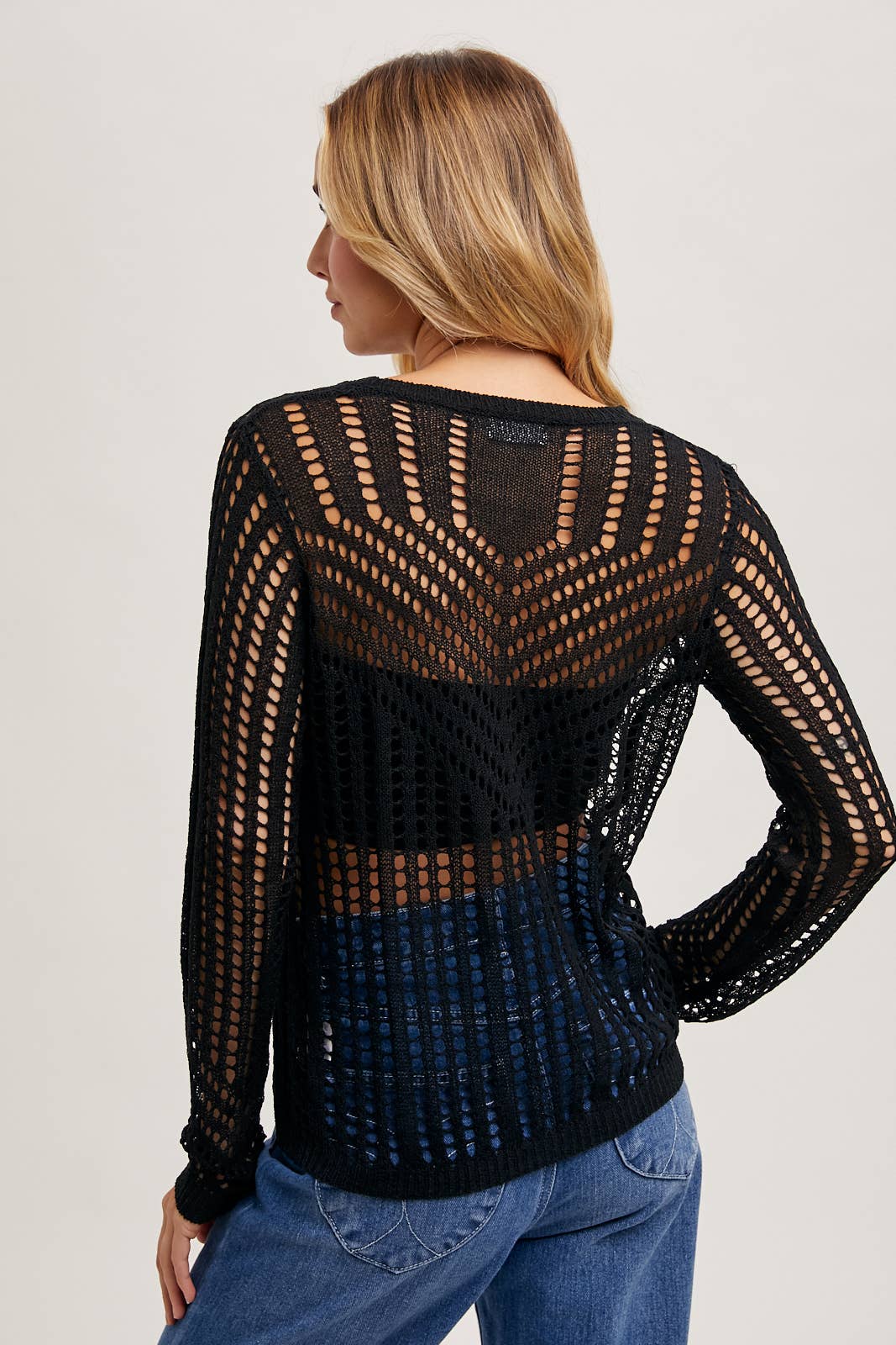 Dahlia Open Knit Pullover Sweater