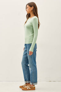 The Clara Long Sleeve Knit Tee – Essential Round Neck Layering Top