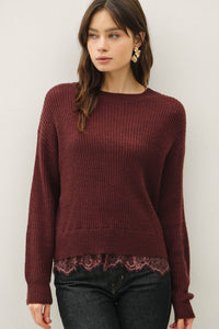 Soft Focus Lace Sweater: Chocolate