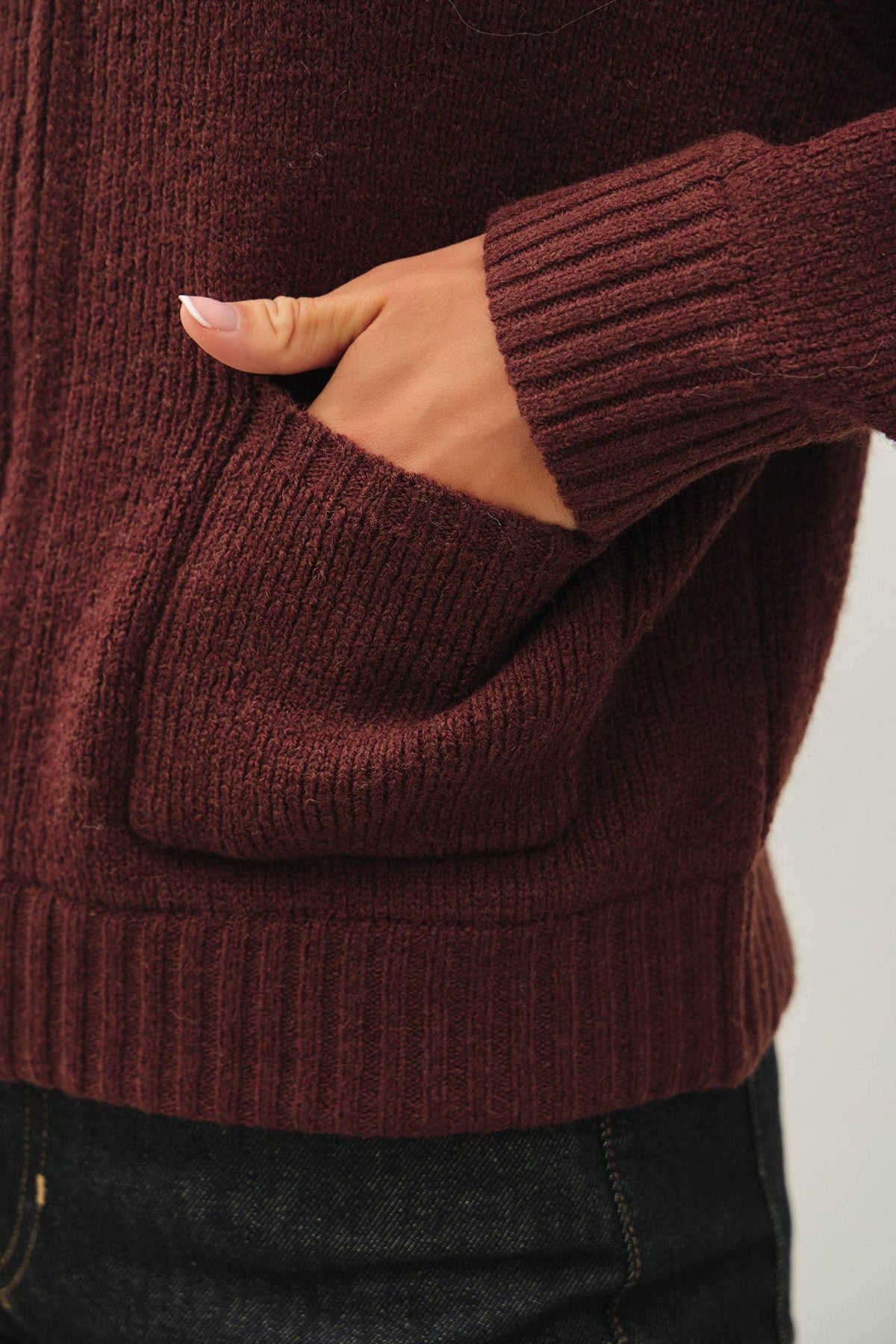 Zip It Up Knit Cardigan: Chocolate
