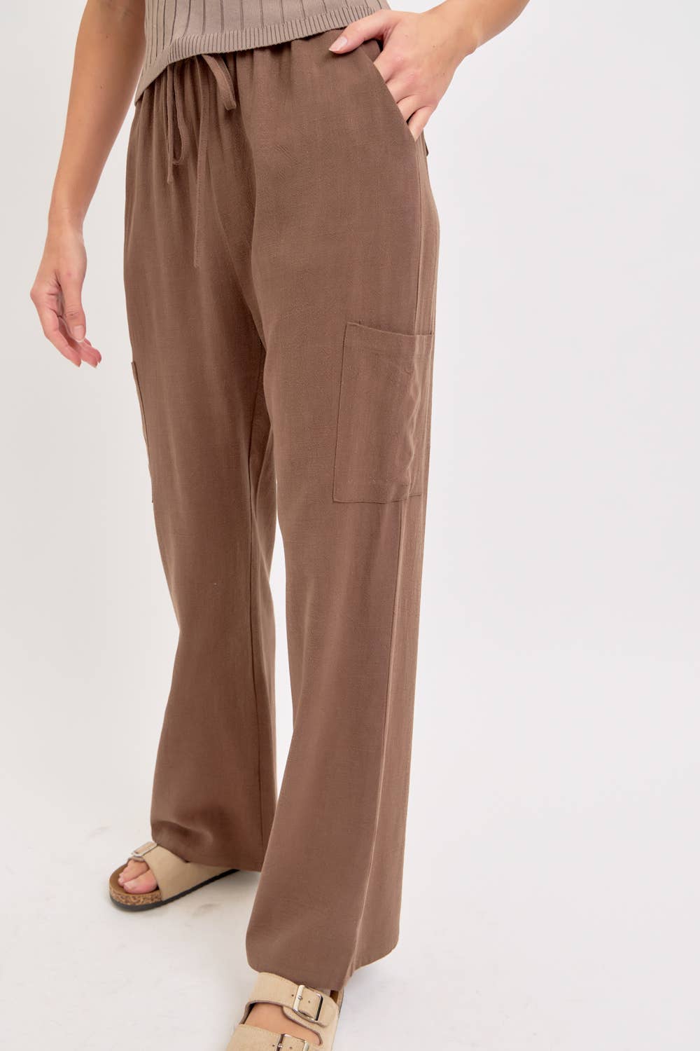 The Cocoa Linen Blend Pull-On Pants