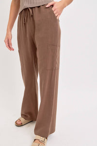 The Cocoa Linen Blend Pull-On Pants