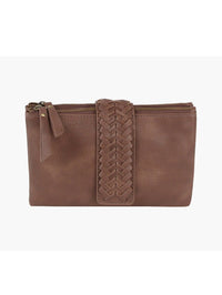 Weston Braided Strap Clutch Wallet – Vegan Leather Crossbody Option