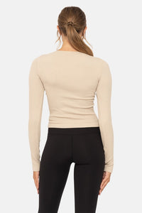 Mono B Basic Seamless Ribbed Long Sleeve Top