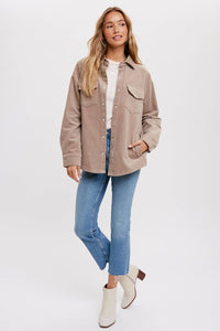 Everly Pines Corduroy Button-Down Shacket –Peacock