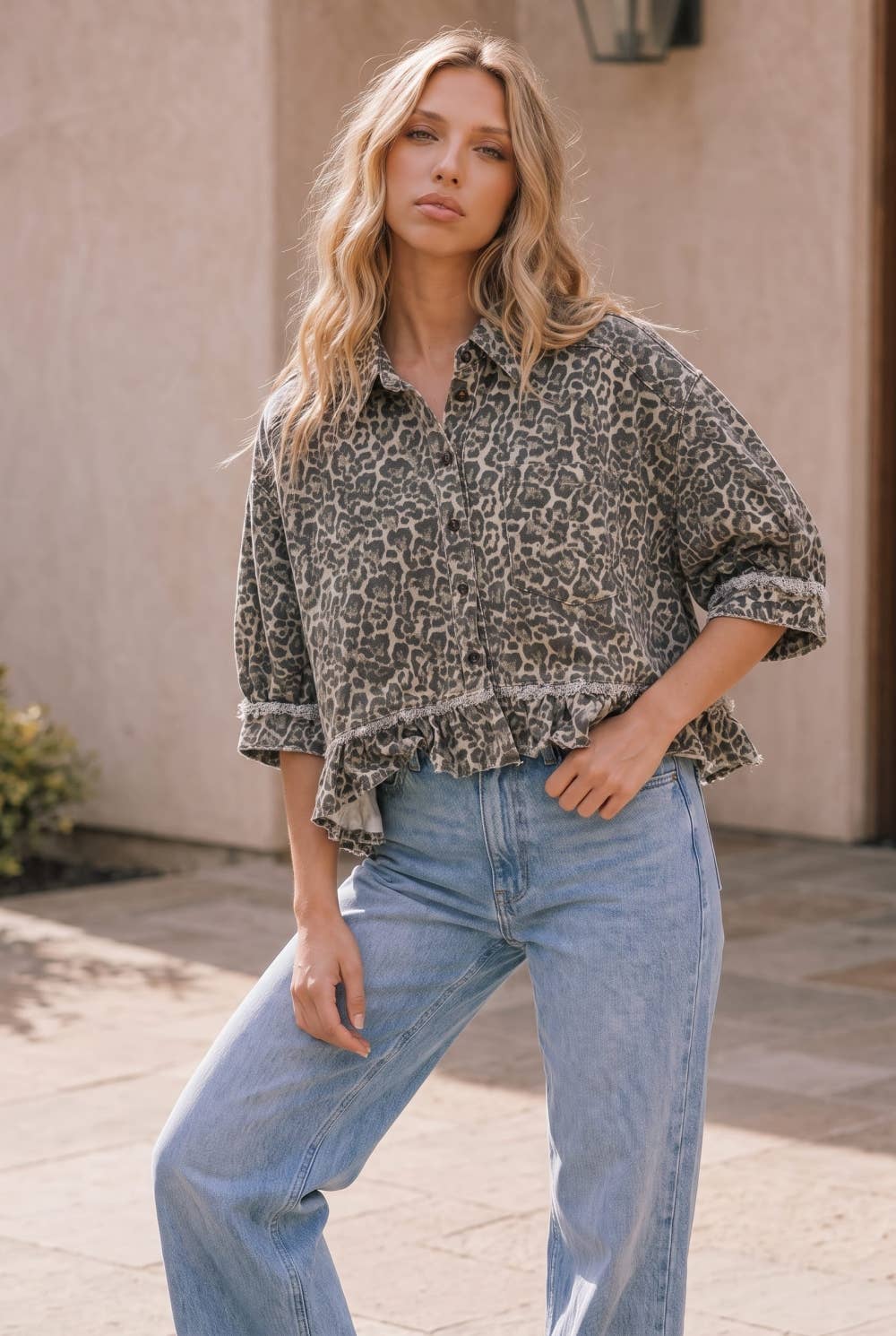 Spotted in the Wild Ruffle Shirt Jacket